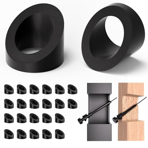 Image of 22Pack Black PVD Technology 33 Beveled Angle Washers for Stair Ends, Marine Grade T316 Angle Hardware, Beveled Edge Washer Max for 5 /16 inch Cable Railing Kit