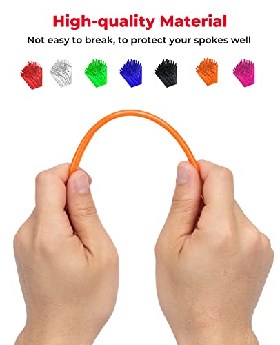 Kemimoto Dirt Bike Spoke Covers 72Pcs, Universal Pipe Trim For 8"-21" Wheels, Spoke Rims Wraps For Dirt Bike, Motocross, Bike, Bicycle, Wheelchair, Motorcycle Decoration Protector (Orange) #TOP4