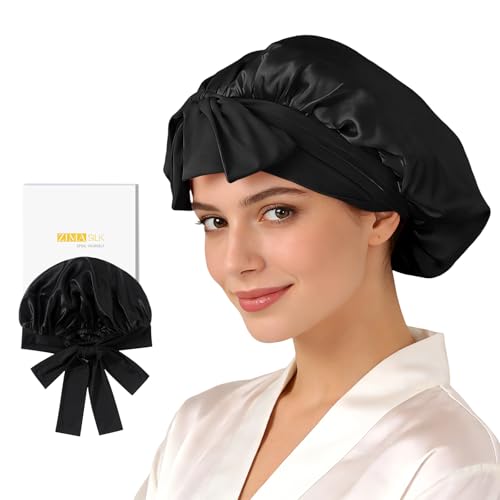 ZIMASILK 22 Momme Mulberry Silk Bonnet for Sleeping Women Double