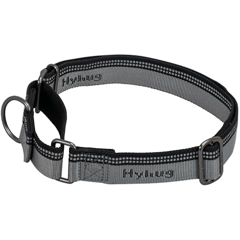 Hyhug Pets Reflective Martingale Dog Collar with Nice Jacquard Weave Nylon for Giant Large Dogs Daily Walking and Training. (Large, Ultimate Grey) Cover
