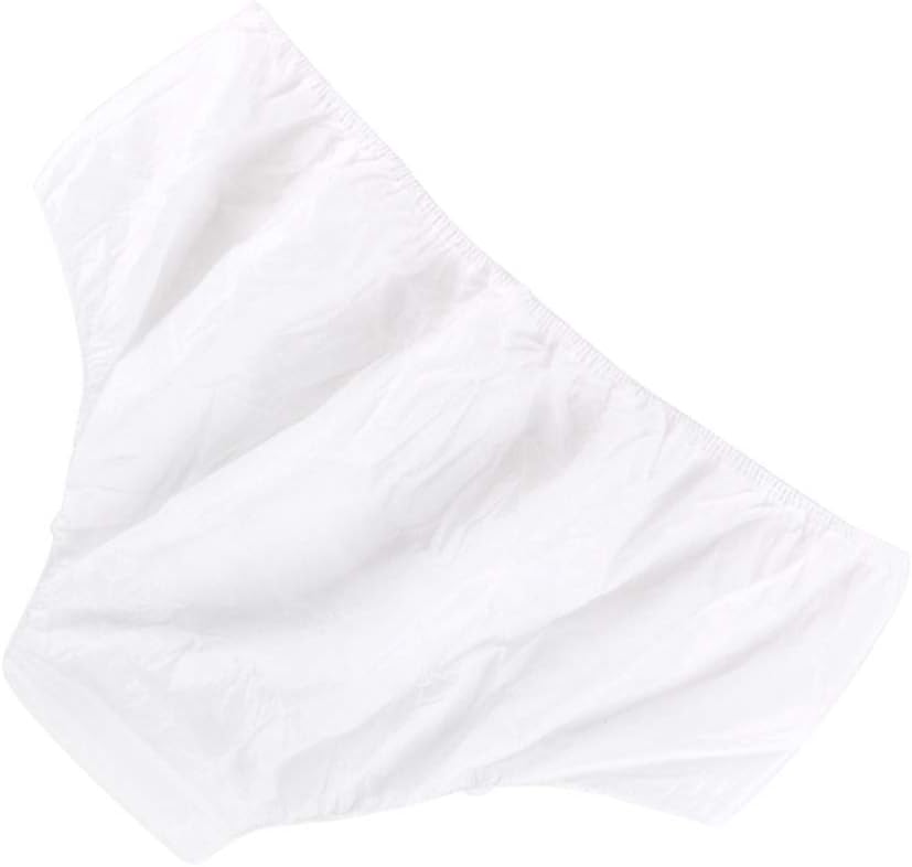 EXCEART 100pcs Women Disposable Panties Breathable Travel Briefs for Adults Soft Lightweight Non-woven Underwear for Spa Fitness Tanning Travel White