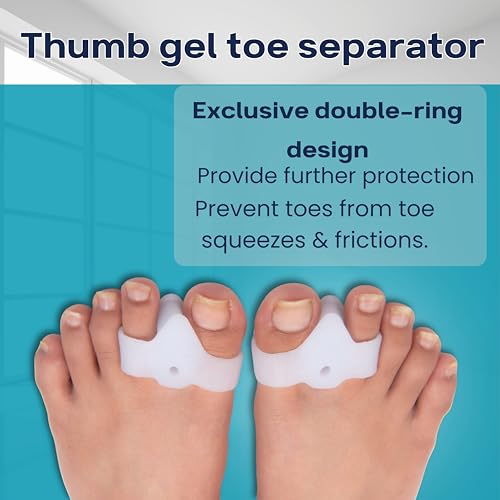 Image of Wonder Care Silicone Toe Separator For Feet Gel Pads Big Toe Corrector Bunion Straightener Yoga Stretcher Hammer Bunion [Pair of 2-4 Pieces]