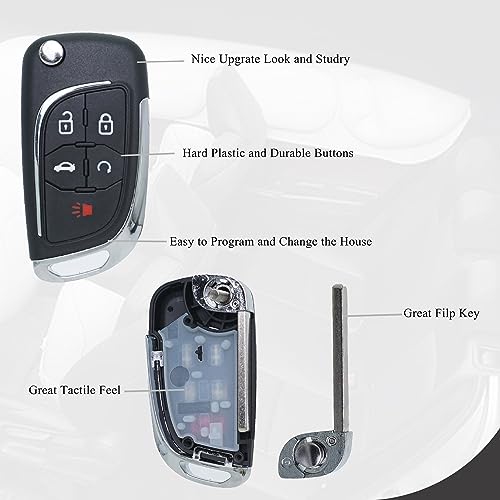image for SUPALAND Key Fob Shell Case Replacement Fits for Chevy Camaro Cruze Eq
