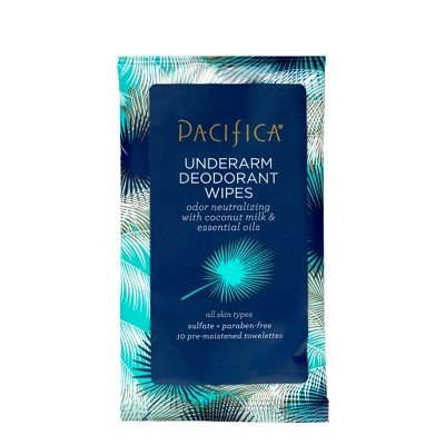 Pacifica Coconut Milk & Essential Oils Underarm Deodorant Wipes - 10ct