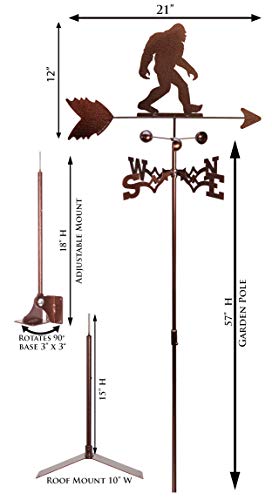 SWEN Products Bigfoot Sasquatch Weathervane (Roof Mount Included) - Image 4