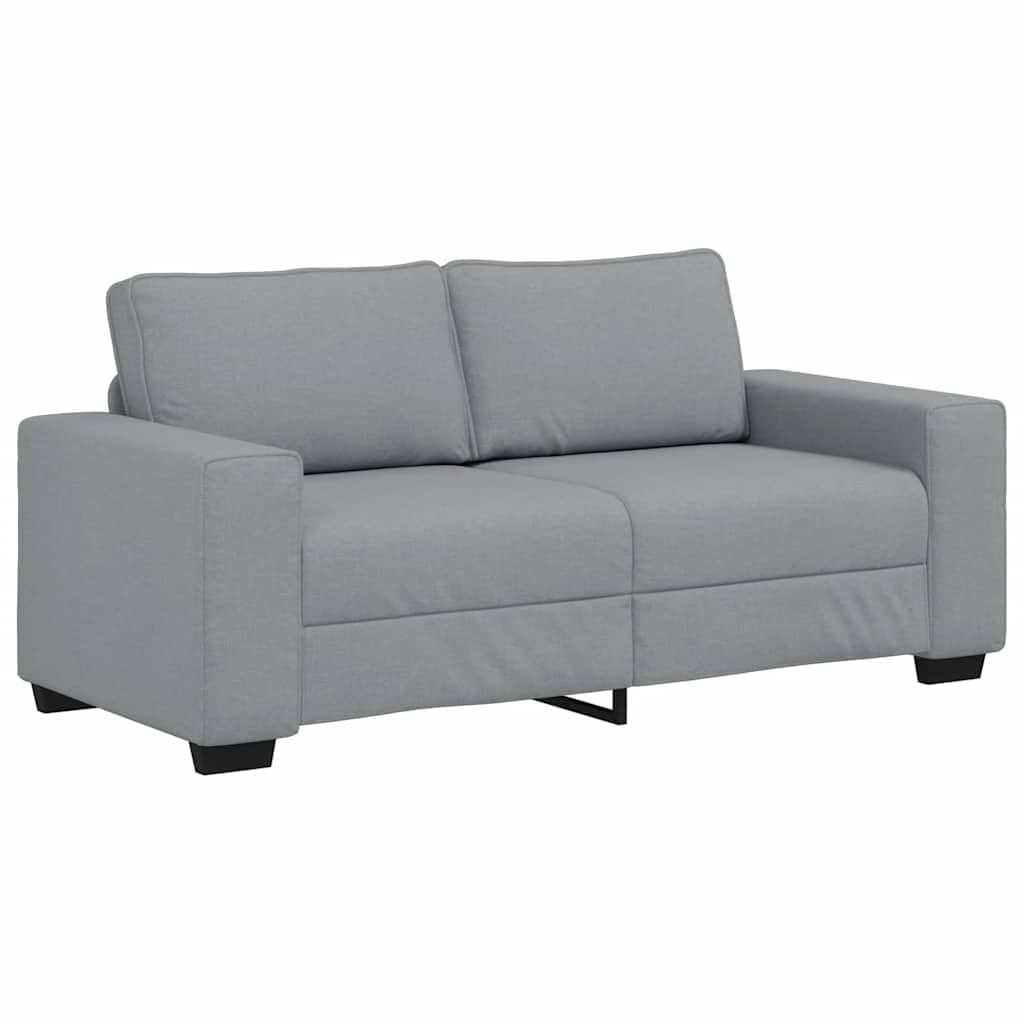 Fauteuil 2 Places avec Dossier et Coussin, Canapé Rembourré avec Cadre Métallique et 4 Pieds pour Bureau Chambre, Gris Clair 180 x 77 x 82 cm Tissu