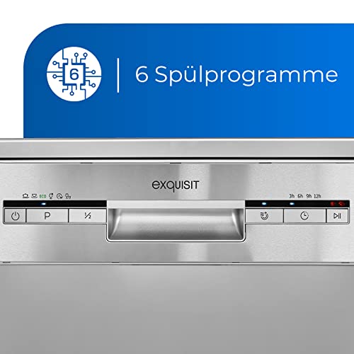 Exquisit Geschirrspüler GSP9109-030E silber | Geschirrspüler 45 cm unterbaufähig und freistehend | 9 Maßgedecke | LED | Spülmaschine 45 cm freistehend – Bild 4