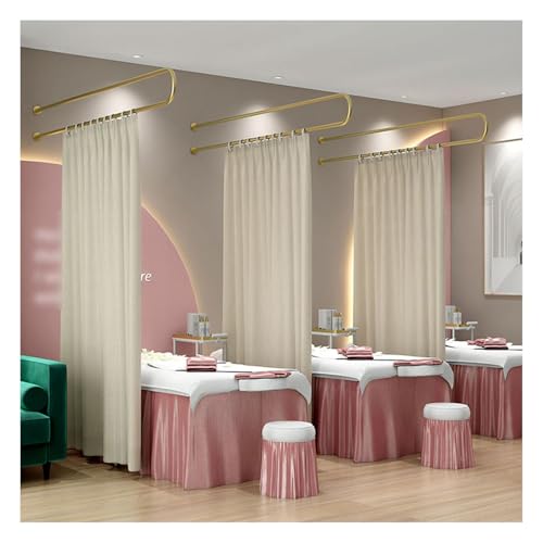 Yoga Studio Privacy Screen, Sheer Room Divider for Wellness Centers, Treatment Bed Partitions, Sleek Design with Metal Rod (Color 3, 200cm)