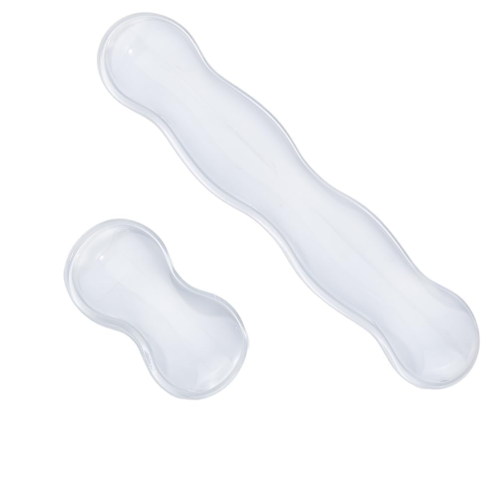 SUPERFINDINGS Juego de reposamuñecas ergonómico para mouse y teclado, soporte para muñeca para teclado y mouse, alivio del dolor, transparente