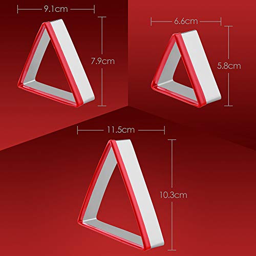 Fasaka 3-Piece Triangle Cookie Cutters Set 2.5” -3.5” – 4.5” Heavy Duty Baking Pastry Set For Decorating Cup Cake And Making The Pies #TOP6