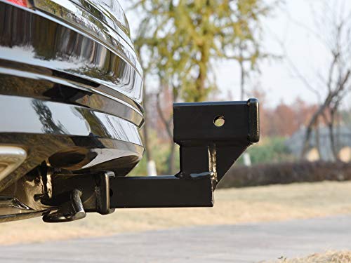 Toptow 64122 2-Inch Receiver Trailer Hitch Extension Riser With 4.25-Inch Rise/Drop, 7" & 9" Extender, 2-Inch Solid Shank, 10000Lbs Towing Capacity, Anti-Rattle Bolt #TOP2