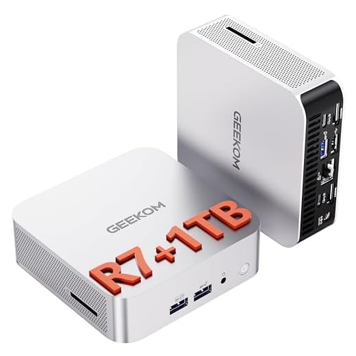 GEEKOM A6 Mini PC, AMD Ryzen 7 6800H(8C/16T, up to 4.7GHz), 32GB DDR5 RAM, 1TB PCIe 4.0 NVMe SSD, Radeon 680M, Compact Aluminium Design Windows 11 Pro Desktop Computer with USB4/8K UHD/Wi-Fi 6E/BT 5.2
