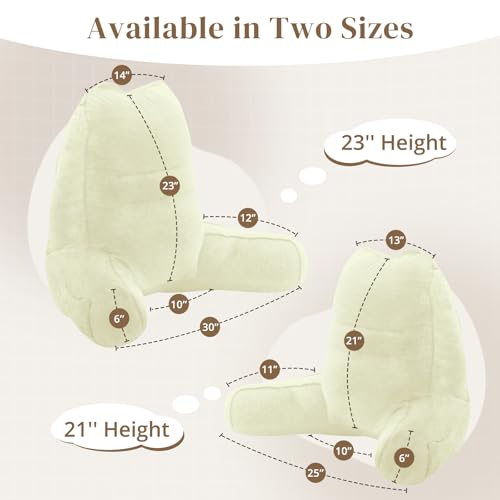 Image of Sasttie Reading Pillow for Bed, Back Pillow for Sitting Up, Cream | 21 inch Backrest Support Cushion for Couch, Sofa, and Floor, Dorm Essentials, OEKO-TEX, Adjustable Down Alternative Fill