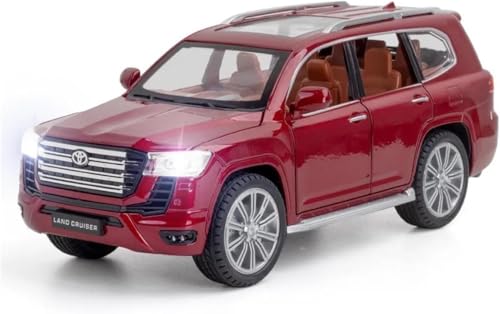 Image of Compatible for 1:24 Land Cruiser Lc300 Toy Car Model, Diecast Collectible Pull Back Model Car with Sound and Light, Toy Gift Vehicles for Adults Kids Boys Girls (1:24 Land Cruiser Lc300-Red Color)