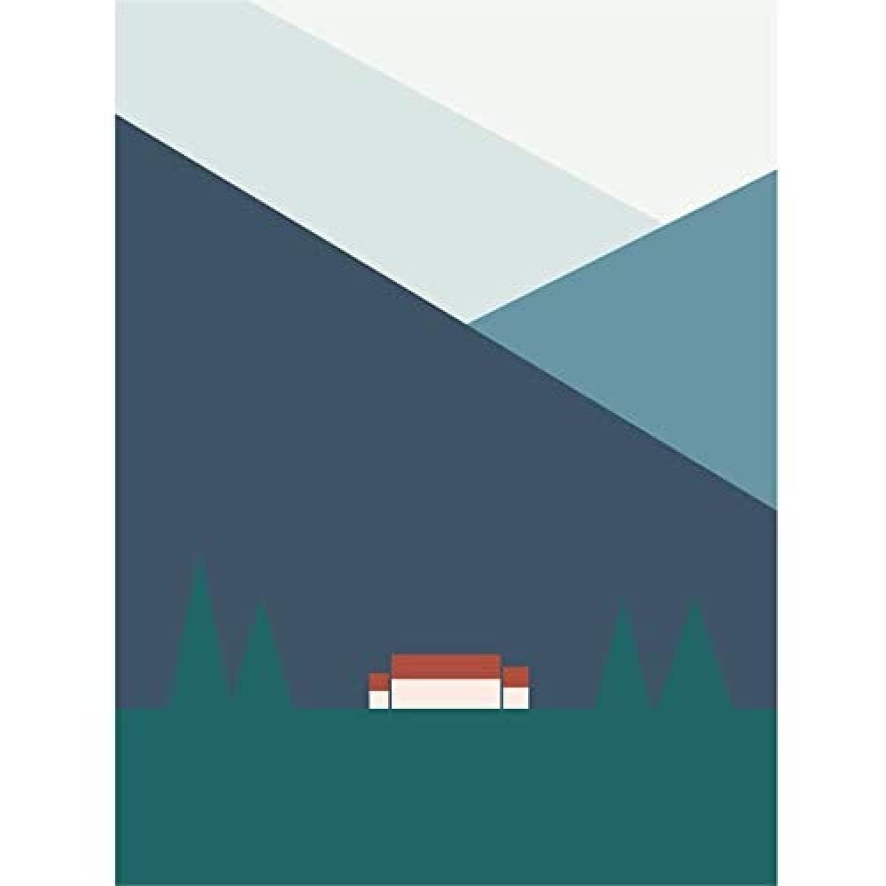 Wee Blue Coo Geometric Shapes Scottish Highland Croft Home Scotland Art Print