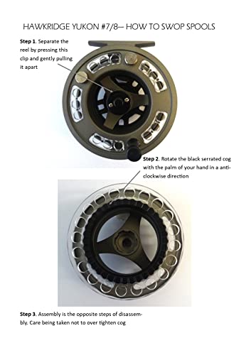 HAWKRIDGE YUKON Quality UK Brand # 7/8 Wide Arbor Cassette Fly Reel With 3 Interchangeable Cassette Spools - Image 3