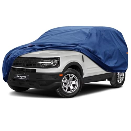 Image of Kaugung Heavy Duty SUV Cover Custom Fit for Ford Bronco 4 Door (2021-2025),Waterproof SUV Car Cover with Anti-Theft Lock,Sun, Rain, Dust & Snow Protection.(USA Warehouse,Within 3-7 Days)