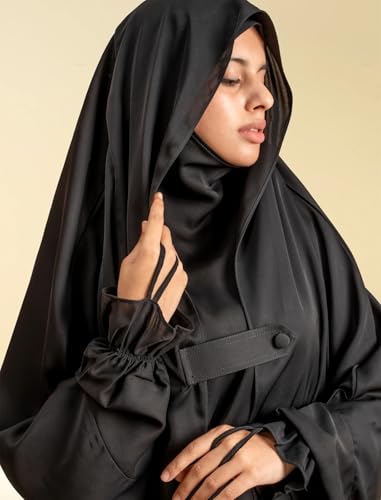 Image of NAZNEEN Saudi Jilbab Full Length and Noise Pc MATT NIDA Fabric with extra panel to cover face