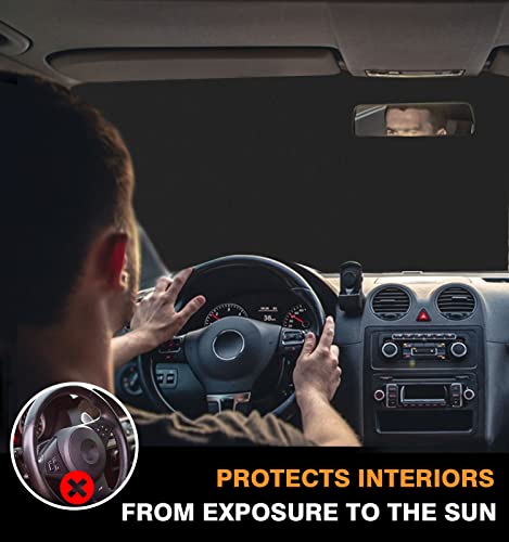 Yeewayveh Car Windshield Sun Shade For Jeep Wrangler Jt Jk Jlu And Jeep Gladiator, 2-Piece Car Sun Shade Windshield With Durable 240T Polyester Fabric Sun Visor For Heat Uv Protection, Sliver (Small) #TOP4