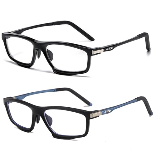 Gcroet 2 gafas de lectura fotocromáticas progresivas con bloqueo de luz azul y bisagras de resorte para uso en interiores y exteriores, 250°...