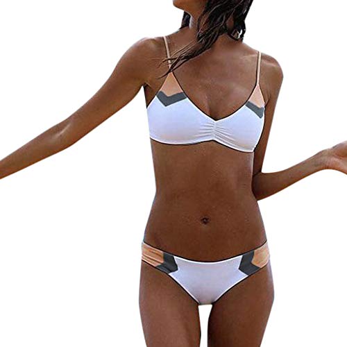 Bikinis Swimwear-RQWEIN Women s Halter Push Up Two Piece Bikini Swimsuits Twist Front Bathing Suits Padded Swimwear White