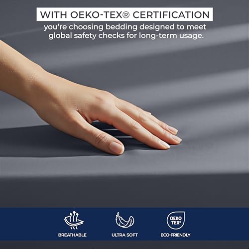 Image of Utopia Bedding Extra Deep Pocket King Fitted Sheet, Fits up to 21 Inch Mattress - Hotel Luxury, Soft, Breathable and Comfy - Shrinkage and Fade Resistant - Easy Care (Grey)