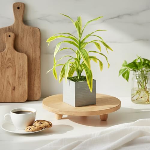 Image of KARP Artificial Potted Plants, 37Cm Height Mini Lily Bamboo Leaves Plant with Pots Home Decor, Indoor Artificial Ornamental Plant for Living Room, Office Desk & Bathroom, Decorative
