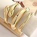 Chunky Gold Bangle Bracelets for Women, 14k Gold Plated Dainty Cuff Stackable Bangles Set, Trendy Bracelet Stack Fashion Jewelry Gifts (07-GOLD)