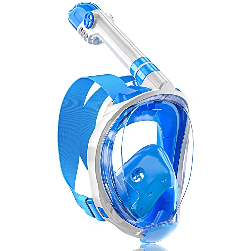 Qingsong Kids Snorkel Mask Full Face, Snorkeling Set With Camera Mount, Foldable 180 Degree Panoramic View Snorkeling Gear Anti-Fog Anti-Leak #TOP9