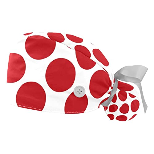 Chapeaux bouffants JDEZ casquettes de travail mixtes lot de 2 à pois