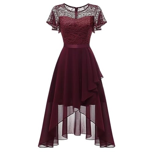 Wedtrend Women's Formal Wedding Guest Dress Ruffle Bridesmaid Dress Flutter Sleeve Prom Dresses for Teens