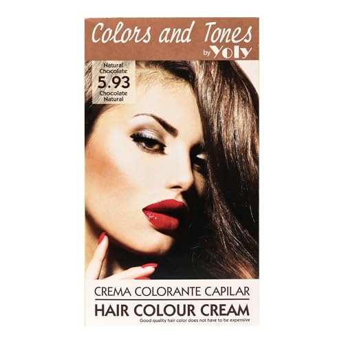 Yoly Color and Tones Permanent Hair Color Cream - 5.93 Natural Chocolate - Rich & Warm Brown Shades - Long-Lasting Color - Easy Application