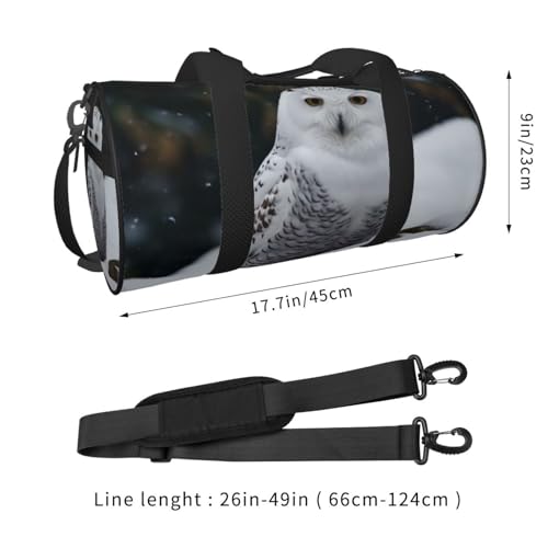 Sports Gym Bag for Women Men Travel Duffel Bag Tote Weekender Bag Snow Owl Carry on Overnight Bag for Travel Swimming Fitness Workout Sports Duffle Bag2