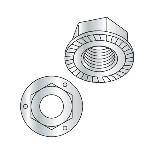 1/4-20 Serrated Hex Flange Locknuts/Grade 5 / Zinc (Carton: 2,000 pcs)