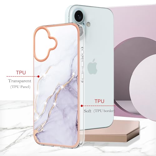 Coque silicone iPhone 16 Plus flexible et antichoc avec design marbre anti-rayures - 6