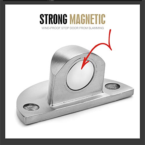 Naierdi 2 Pack 304 Stainless Steel Door Stoppers, Magnetic Door Stop, 3M Double-Sided Adhesive Tape, No Drilling, Door Stop Wall Protector, Office Door Catch, Stop Door #TOP7