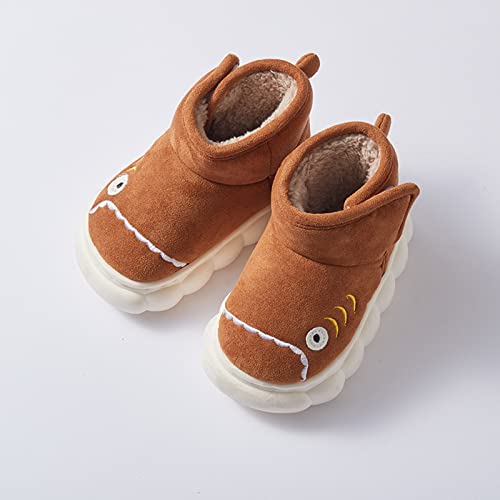 Knit Boots for Girls Children Snow Boots For Boys And Girls Cute Cartoon Shark Plush Kids Low Heels4