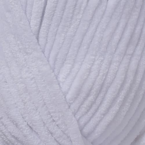 Utopia Crafts Samtweiche Chenille-Garn 100g (Rostorange/Weiß) – Bild 2