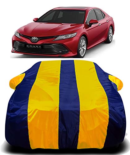 Image of Waterproof Car Cover with Ultra Surface Body Protection (Yellow Stripes) (Maruti Suzuki Cross)