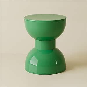 JNTFNE Modern Round Low Stool, Compact Shoe Stool, Plastic Side Table