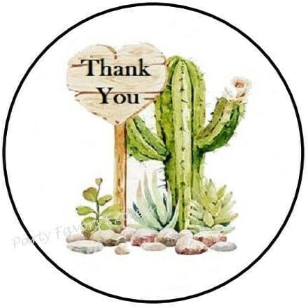 30 Thank You Cactus Sign Stickers 1,5 in. Label Decal Seal Envelope Paper School Art Crafts Scrapbooking Notebook