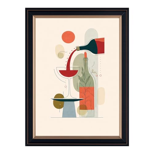 Framed Wine Pouring Poster Canvas Print Art Modern Abstract Wine