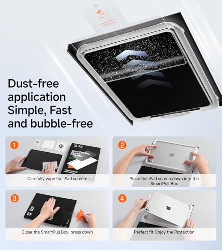 Image of SMARTDEVIL 2 Pack Screen Protector for iPad Mini 7th /6th (8.3 Inch, 2024 /2021) with Easy-Install Tray[Military Grade Shatterproof] 9H+ Hardness Tempered Glass, HD Clarity, Dust & Bubble Free