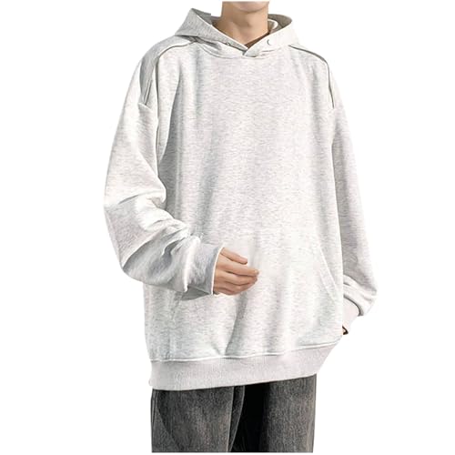 Men Cotton Fleece Hooded Sweatshirt Casual Long Sleeve Hoodies Pullover Fashion Drawstring Hoodie with Kanga Pocket2
