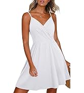 Newshows Women's Summer Dress Floral Spaghetti Strap Sleeveless V-Neck Casual Swing Sundress with...
