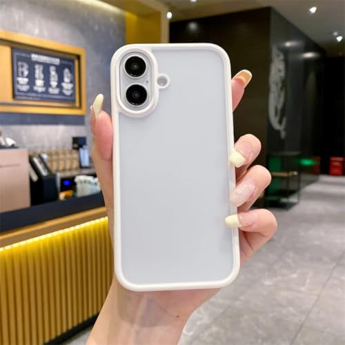 Coque iPhone 16 Plus antichoc blanche matte avec bordure colorée