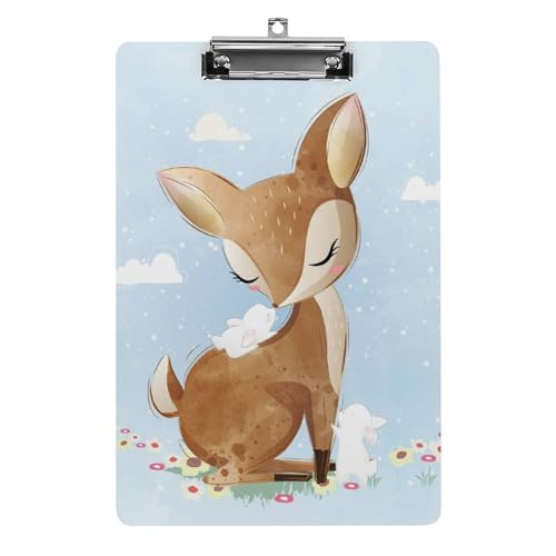 Porte bloc A4 pince planchettes mignon cerf porte document