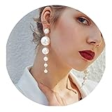 Orecchini pendenti lunghi con perle realizzati in lega e perline di alta qualità, comodi da indossare.