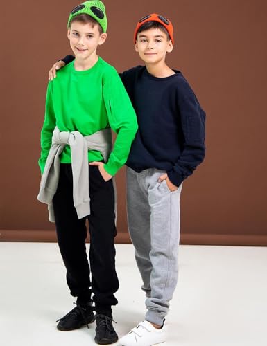 Flygo 3 Pack Boys Sweatpants Kids Active Joggers Athletic Casual Basic Pull On Pants with Pockets Drawstring4