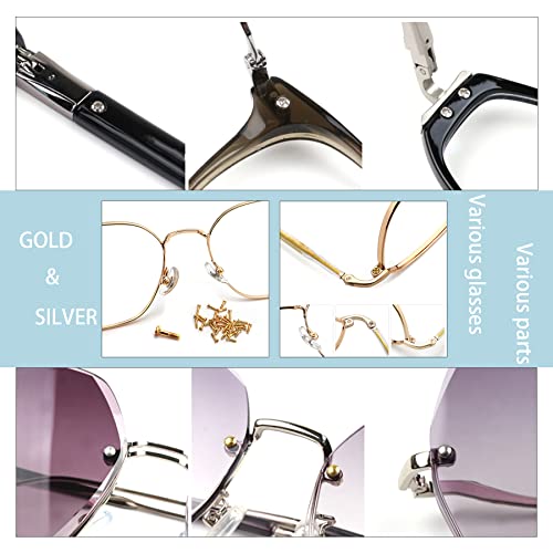 The Yunt Eyeglass Repair Kit - Upgraded Eyeglass Screws (Gold And Silver), Eyeglass Nose Pads, Precision Eyeglass Screwdriver Set For Easier Repair #TOP7